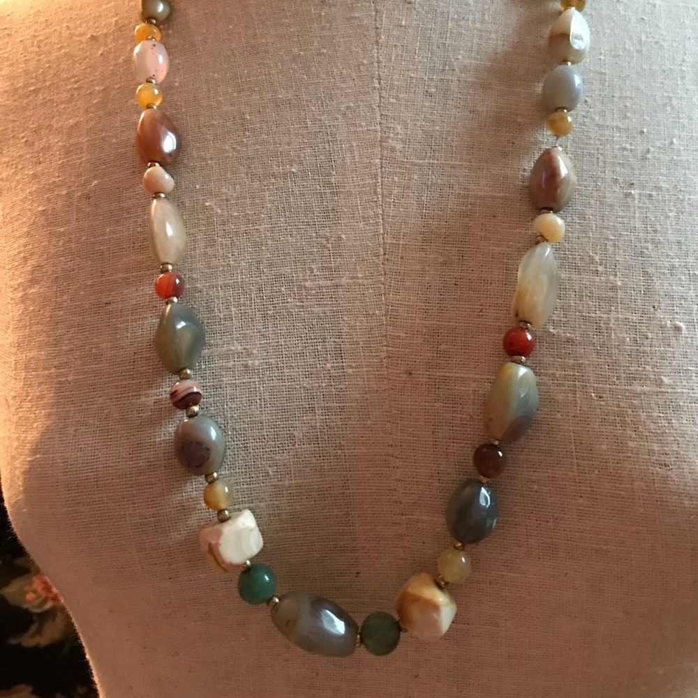 Long Strand of Natural Stone Beads
